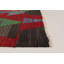 Tapis décoratif en laine noué à la main de conception unique 5 pi 11 po x 10 pi 10 po « New Age » en laine rouge foncé/vert