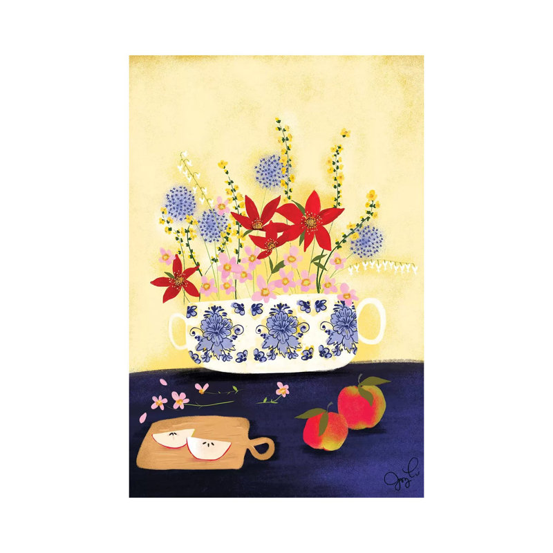 Delft Wildflowers I par Joy Laforme - Giclée sur toile tendue avec châssis, H 40 po x l 26 po x P 1,5 po