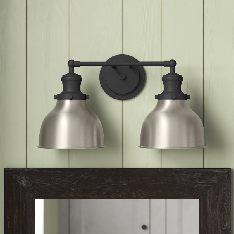 Zephyr 2 Light Dimmable Vanity Light, Charcoal, Satin Nickel 