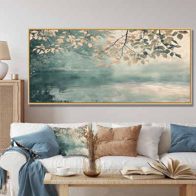 Riverbank Leaves Simplicity Scenery II - feuilles, art mural