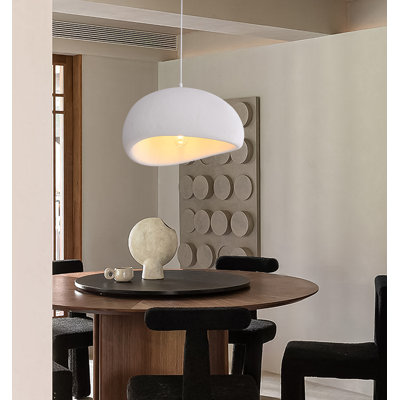Jimyah 1- Light White Polyesters Unique/Statement Modern Pendant