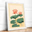 Coral Water Lilies Japandi - Framed Print-1300819854-1300819840
