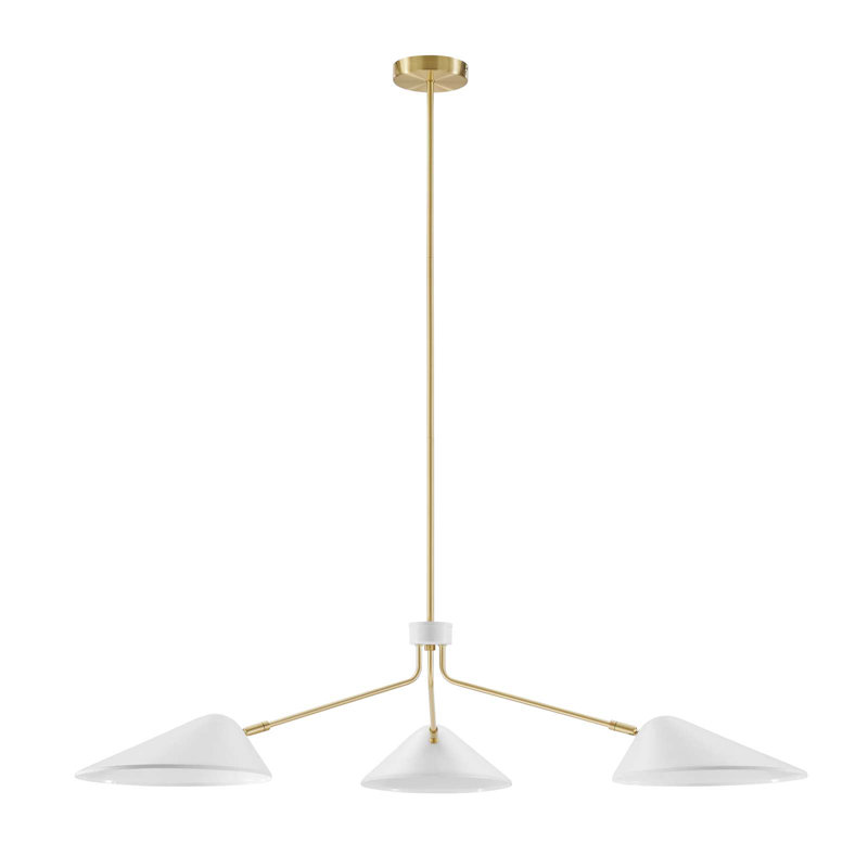Modway Journey 3-Light 14" Arm Pendant, White