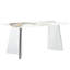 Ensemble de salle à manger chic: plateau de table et 6 chaises en polyuréthane noir avec support de pieds en métal et design de lignes verticales.