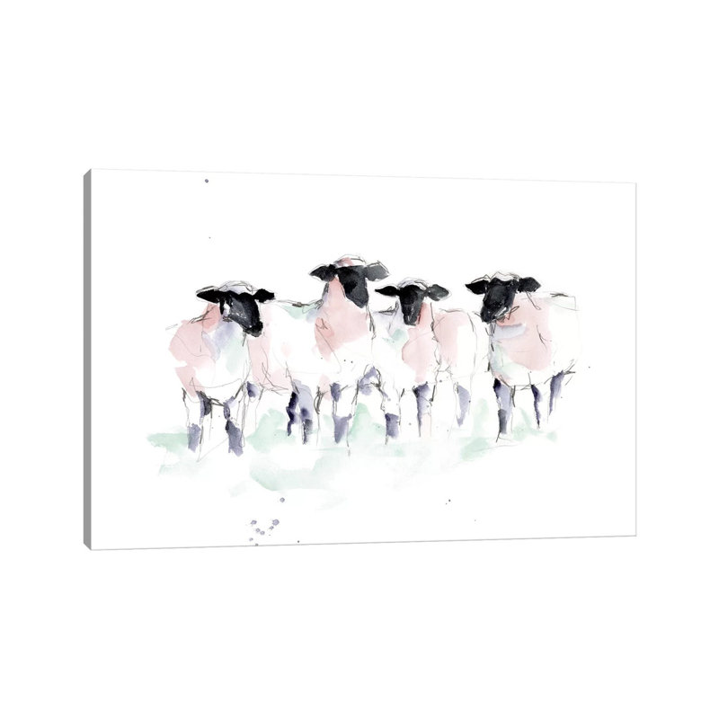 Minimalist Watercolour Sheep II by Ethan Harper - Wrapped Canvas Painting, 66.04 cm H x 45.72 cm W