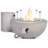31.5-inch Round Concrete Propane Fire Pit Table,50,000 BTU,Includes Lid,Glass Wind Guard,and Lava Rocks,CSA Certified,for Patio,Deck,or Backyard