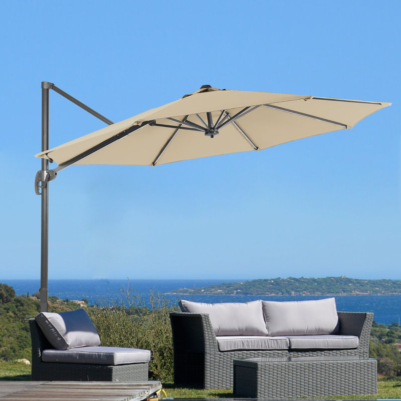 Parasol en porte-à-faux 120 po Landers, Sable