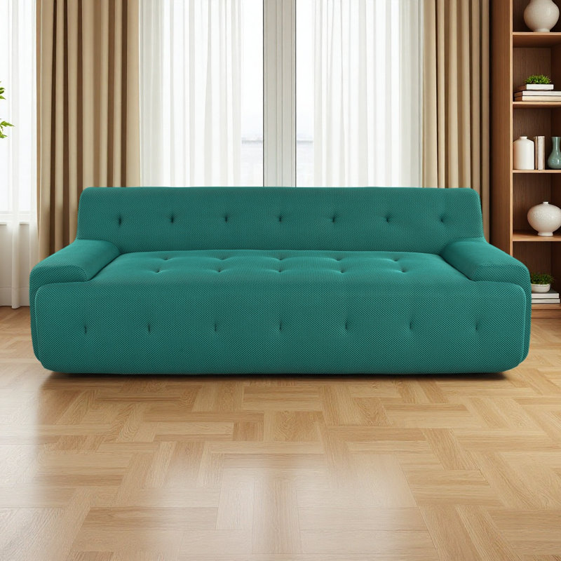 Canapé rembourré 86,2 po de style moderne minimaliste capitonné, canapé à compression 3 places pour salon, chambre à coucher et appartement