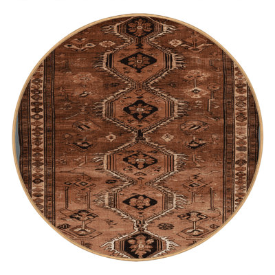 Tapis brun turc lavable à la machine