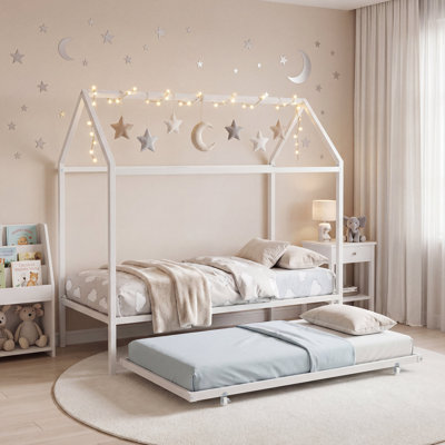 Nova Metal House Bed with Trundle