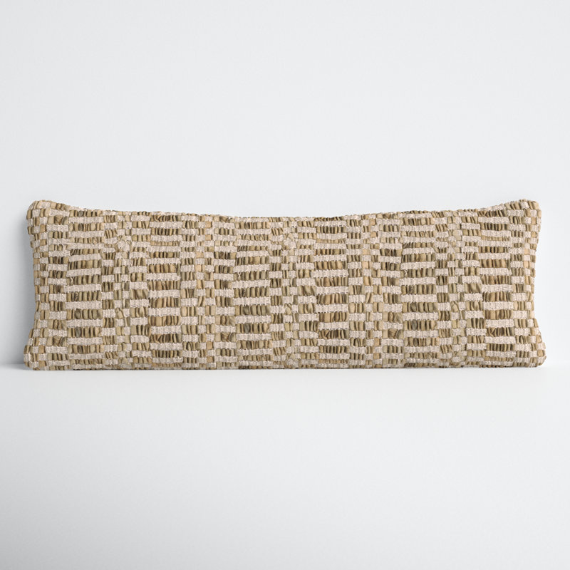 Philips Geometric Cotton Blend Throw Pillow, Cypress, 14"H x 42"W