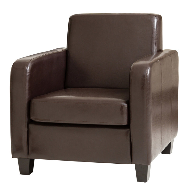 Windley Faux Leather Armchair, Brown