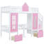 Lit mezzanine simple rose avec table ajustable et lit attrayant attrayant