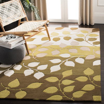 Tapis floral en laine et viscose touffeté à la main Colette Soho