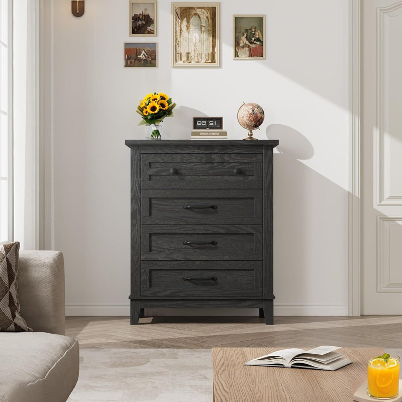 73.9 cm W Chest of 4 Drawers, Black
