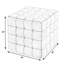 Repose-pieds carré capitonné en forme de cube et en cuir véritable de 18 po de largeur Elgin-435235075