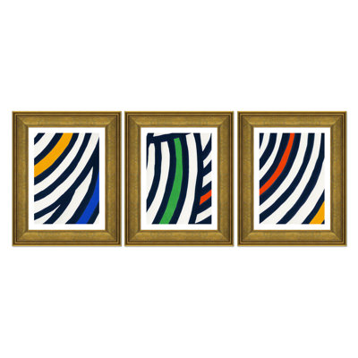 «Crest, Arc & Sweep» par Susan Hable - Ensemble de 3 cadres photo sur papier