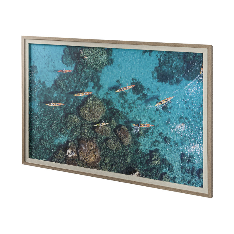 «Anthony Quinn Bay» par Michele Falzone, reproduction d'art encadrée et texturée encadrée à la main