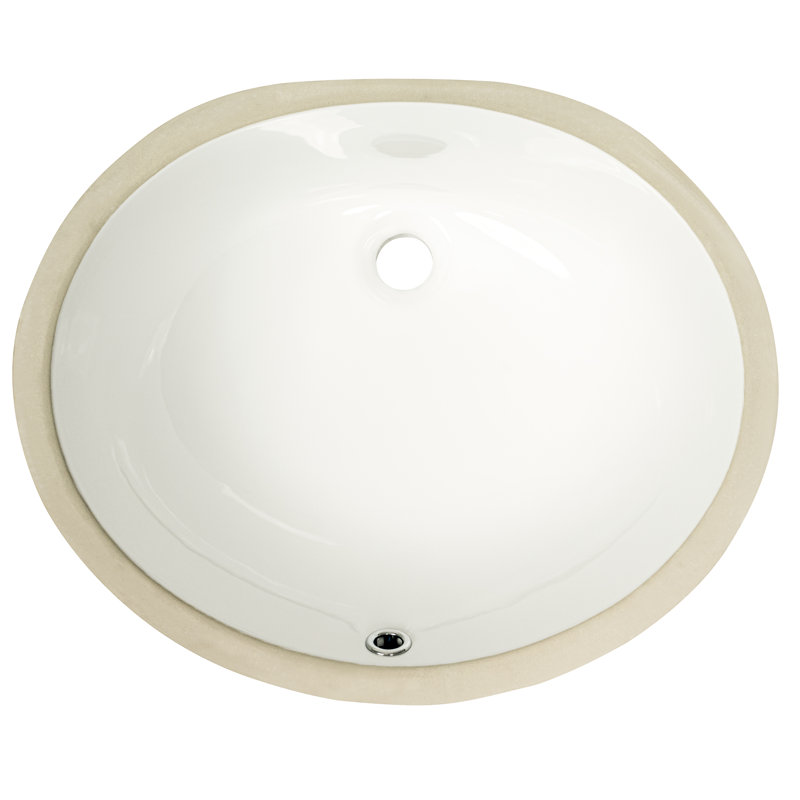 19.5 in. x 16 in. White Porcelain Oval Undermount Bathroom Vanity Sink