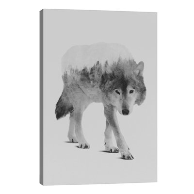 Wolf in the Woods II by Andreas Lie - 1 Piece Wrapped Canvas Wall Art