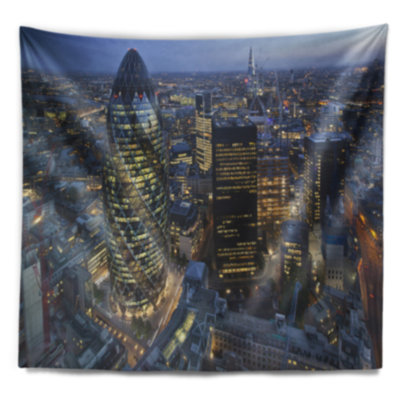 Horizon de londres au coucher du soleil tapisserie