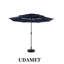 Parasol à inclinaison automatique à 3 niveaux 10 pi, structure en aluminium, poignée à manivelle, pavillon en polyester, ajustement facile (base non incluse)-1976465864