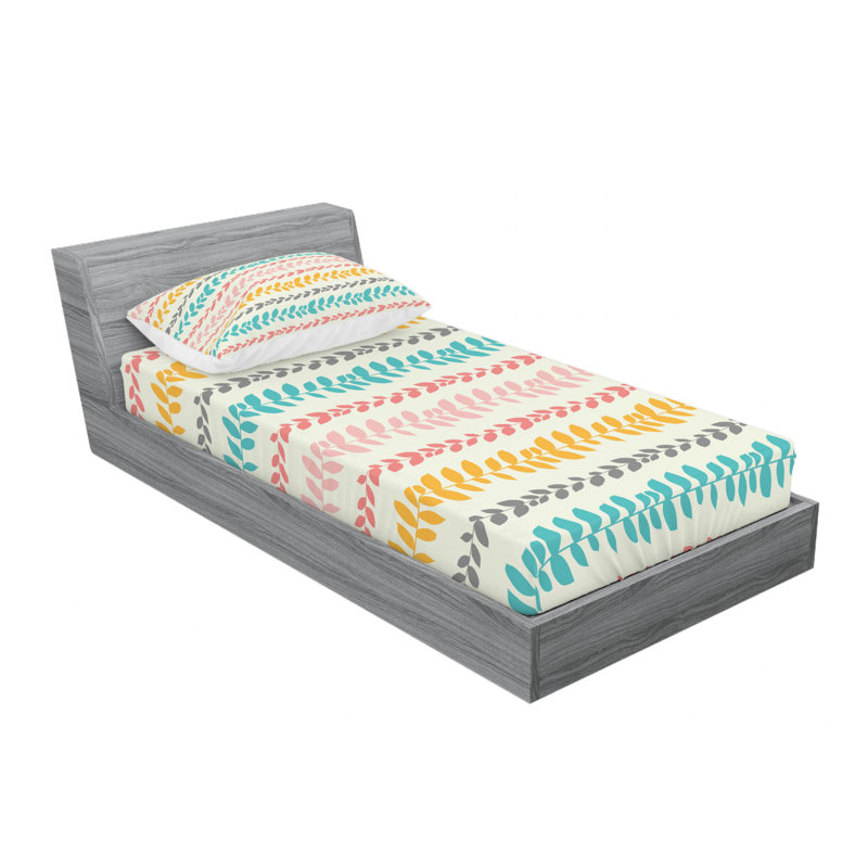 Microfiber Floral Sheet Set, Twin XL Sheet Set with Fitted Sheet
