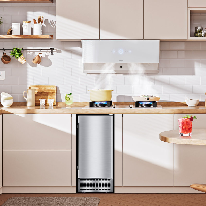 Built-In Commercial Ice Maker Machine 80LBS/Day with 22lbs Storage Self-Cleaning Freestanding Ice Machine for Restaurant, Home, Bar, Office