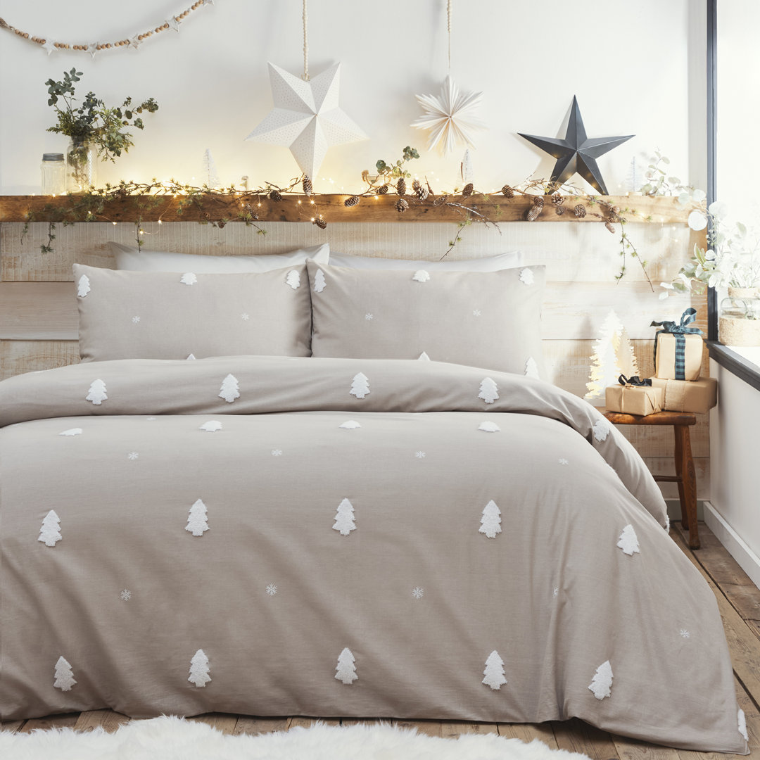 Appletree Tufted Trees Duvet Cover Set Natural