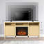 Meuble télé 68 po Mid-Century pour téléviseur de 75 po ou moins, console média avec foyer électrique encastrable 23 po-133280250