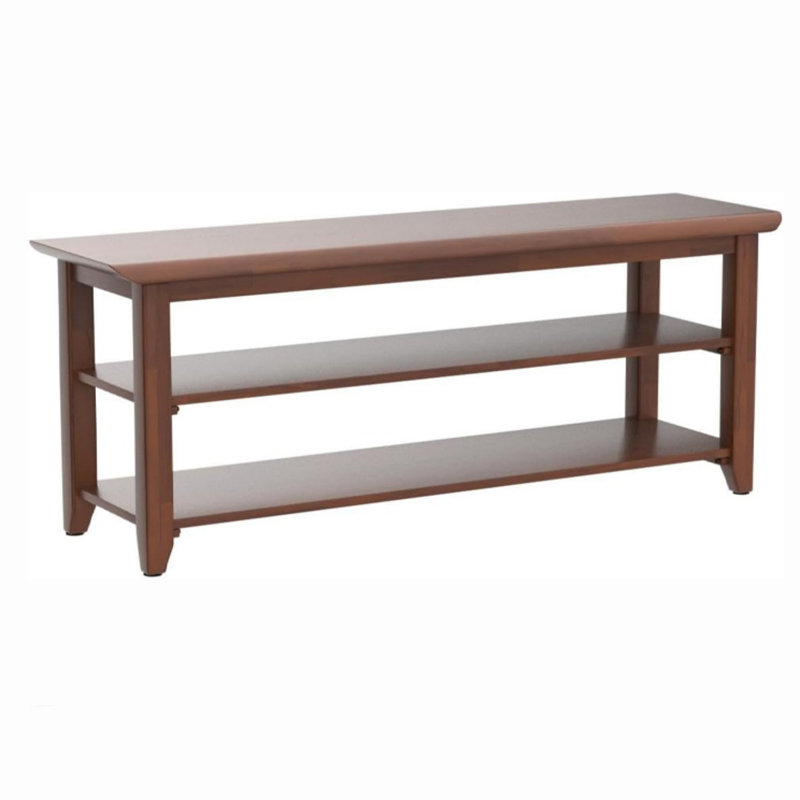 Rustic Solid Wood Entryway Bench, Brown