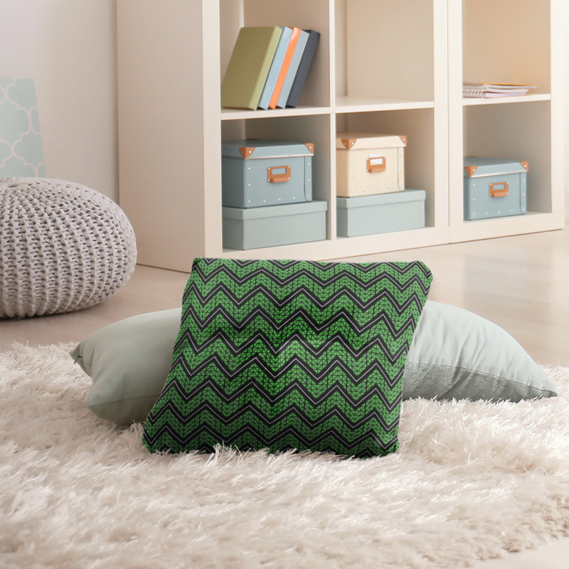 Coussin Rhonda Cheval, 30 po x 30 po, Vert / mauve