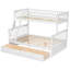 Lit simple superposé au dessus d'un lit double avec tiroirs, lits convertibles, blanc-1211951174
