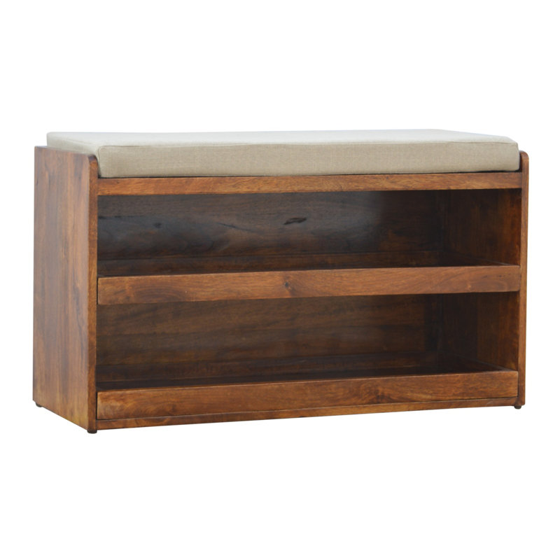 10 Pair Solid Wood Shoe Storage Bench
