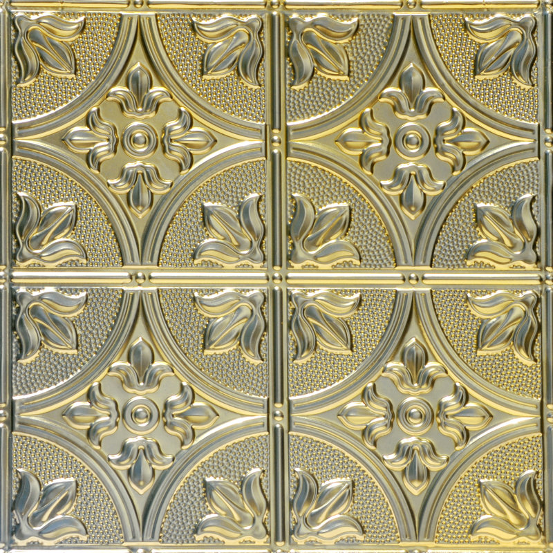 Tiptoe 2 ft. x 2 ft. Nail-up Tin Ceiling Tile, Gold Nugget