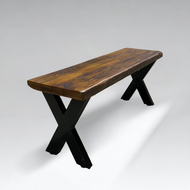 Solid Wood Bench, 19.5" H x 48" W x 15" D, Brown