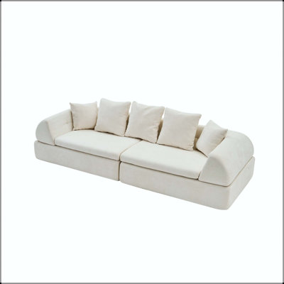 Cloud Modular Sectional Sofa with Ottoman and Deep Fluffy Seat