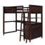 Lit mezzanine simple avec bureau et tiroirs - Finition, bois massif robuste pour un espace de vie et un espace de travail confortables, chambre fonctionnelle-726994923