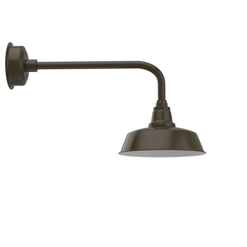 Luminaire de grange d’extérieur à del Vandervliet, Bronze acajou, 15.125" H x 28.25" W x 12.25" D