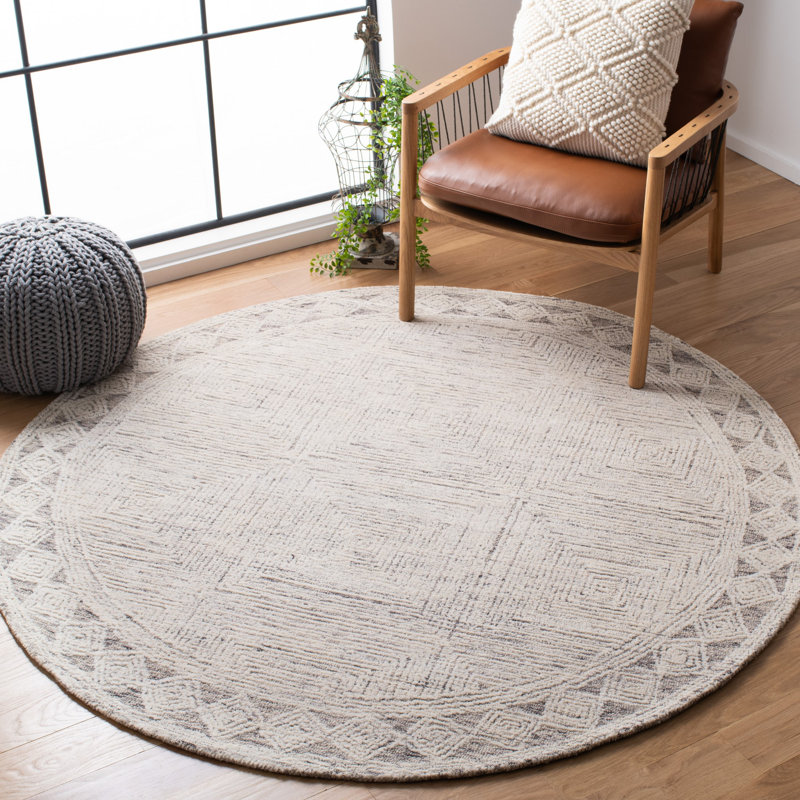 Dibble Hand Tufted Wool Rug, Round 8'