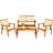 4 Piece Outdoor Seating Group with Rectangular Solid Wood Table-5497869