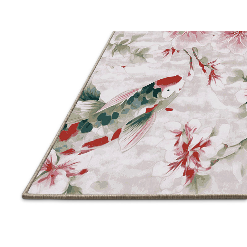 Tapis beige soyeux et moelleux, Rond 3 pi
