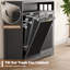 Armoire à poubelle basculante de 26 gallons avec façade cannelée et tablette ouverte, noire-130194910-132784060