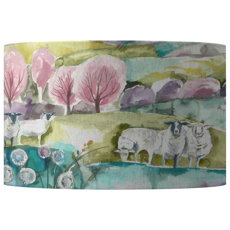 Cotton Drum Lamp Shade, 29cm H x 50cm W x 50cm D
