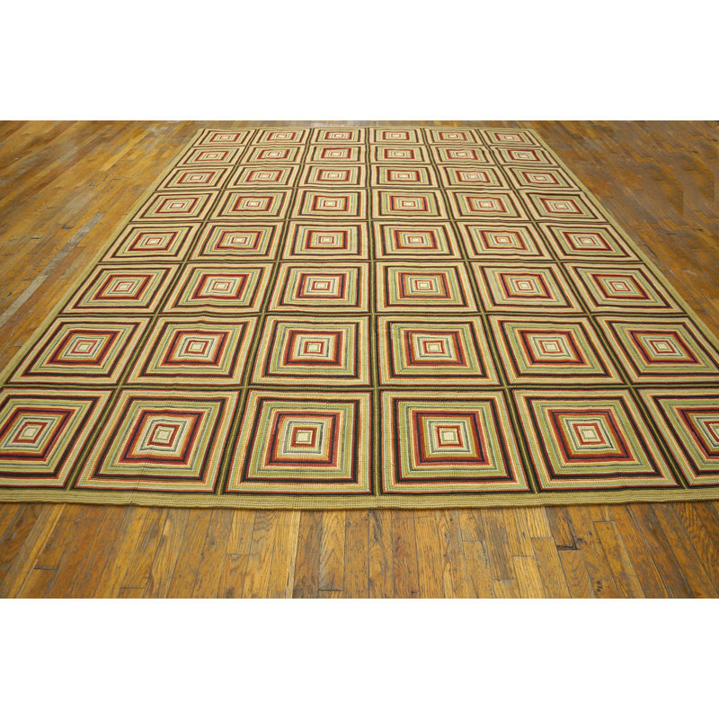 Flatweave Wool Geometric Area Rug