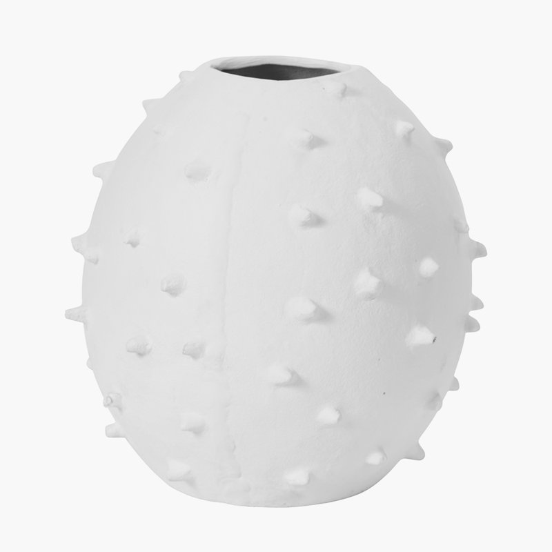 Handmade Aluminimum Table Vase, White