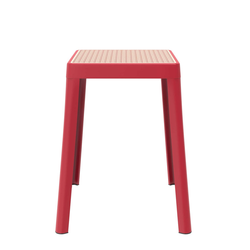 Tabouret carré en plastique empilable Dantoni, Rouge