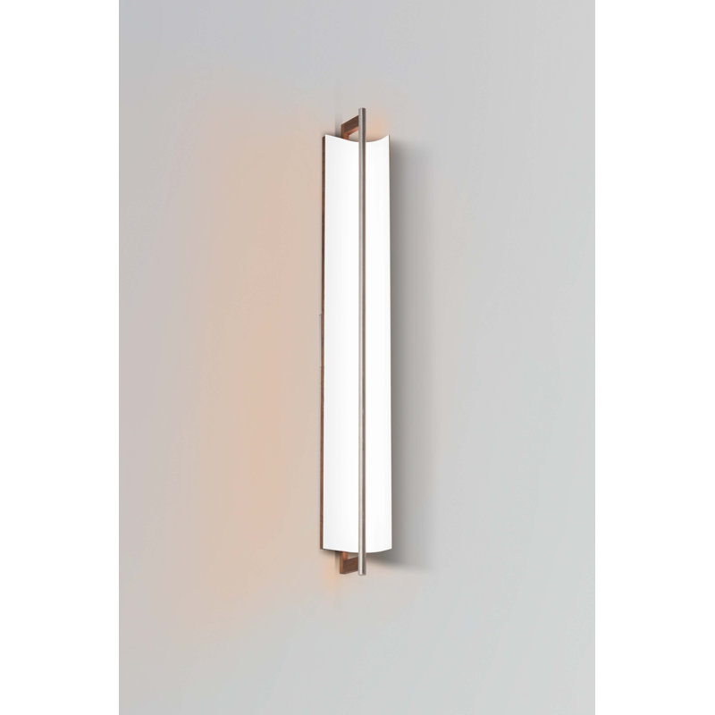 Allavo 40" Dimmable LED Bath Sconce, 2700K - 120V AC, Textured White, Walnut