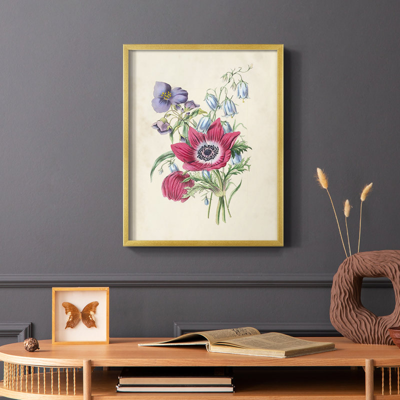 Antique Garden Bouquet I, reproduction encadrée - bois massif, H 20 po x l 16 po
