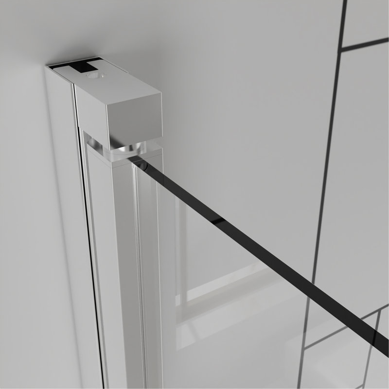 Pivot Shower Doors, 30" W X 72" H Frameless Bi-Fold Swing Shower Door,1/4" (6Mm) Clear Tempered Glass, Chrome Finish Hardware, Reversible Installation